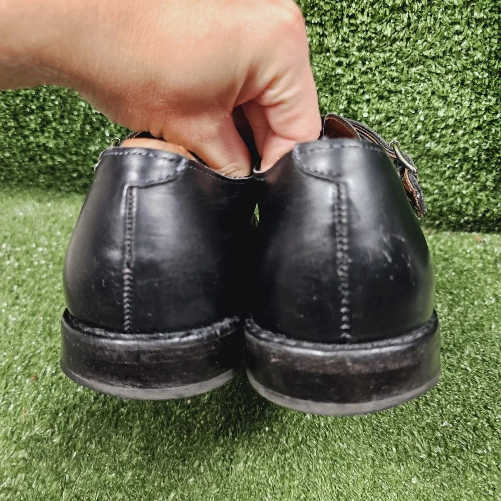 Allen Edmonds St Johns Black Leather Double Monk Strap Dress Shoes Mens 8.5 D